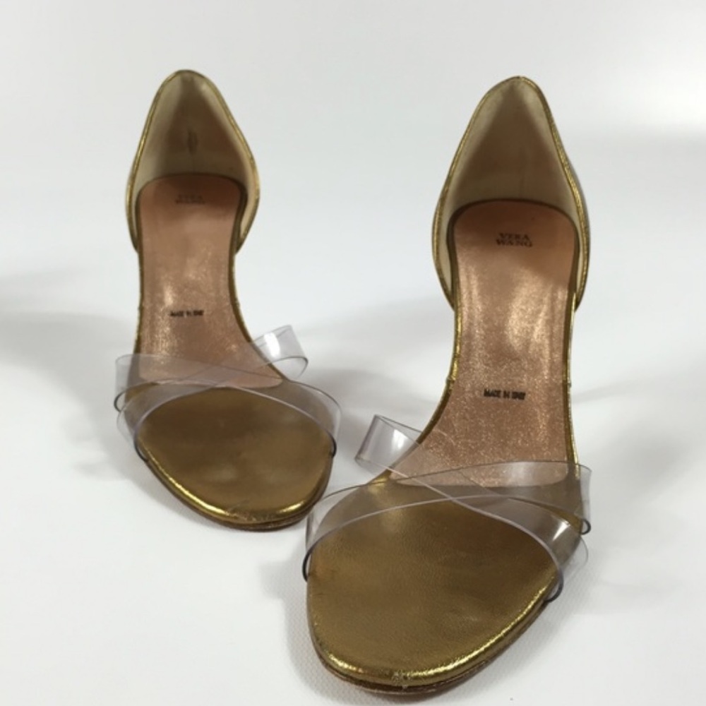 Vera Wang clear strap heels